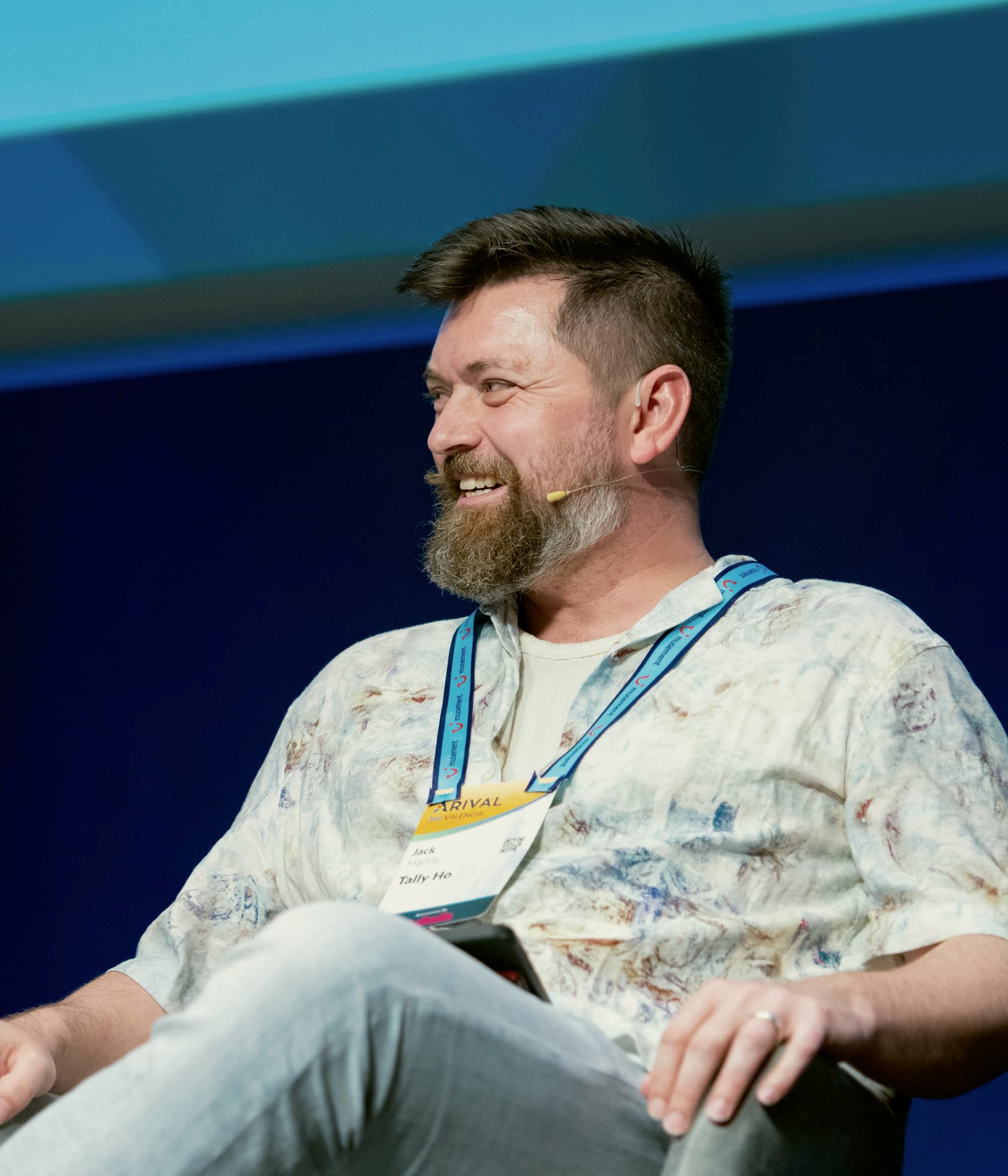Jack Harris speaking at a conference.